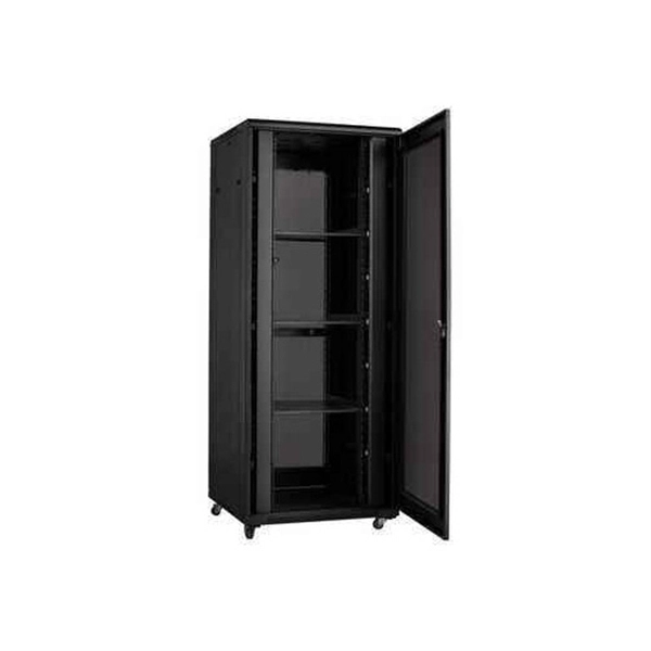 Fiber optic patch panels and data racks